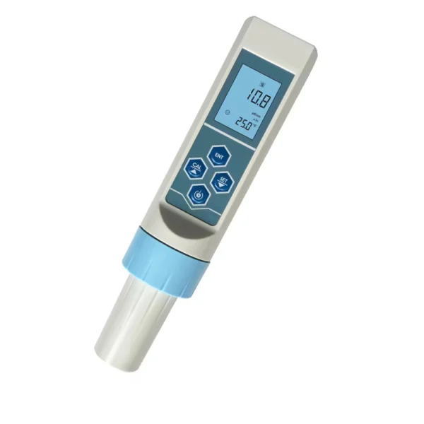 Handheld pocket EC tester with ergonomic design and clear screen,