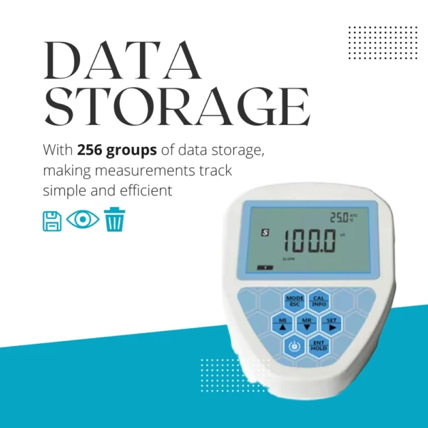 Benchtop EC meter with 256 group data storage capacity