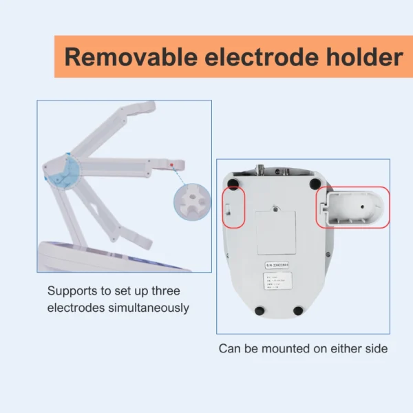 Removable electrode holder of benchtop EC meter