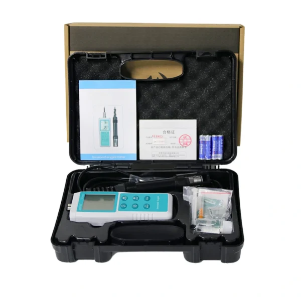 Complete portable kit of L111D02 dissolved oxygen meter with accessories and carrying case