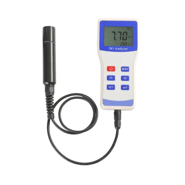L111D05 handheld PPB dissolved oxygen meter with LCD screen and polarographic sensor