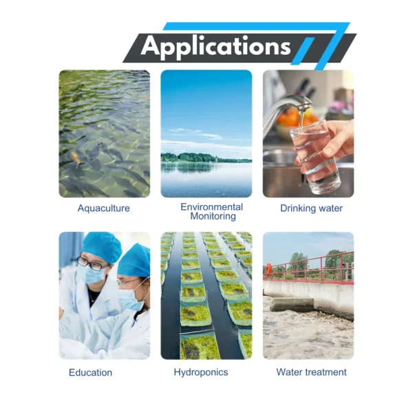 L111M03 Multiparameter water quality meter used in aquaculture, hydroponics, environmental monitoring, and drinking water testing