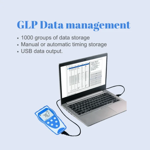 L111M06 multiparameter water quality meter with USB data export and 1000-group GLP-compliant storage
