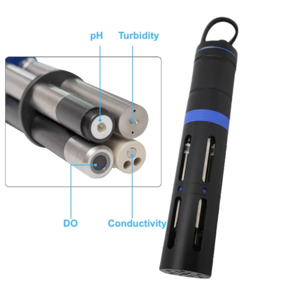 L111M07 digital multiparameter sensor with integrated pH, DO, turbidity and conductivity electrodes