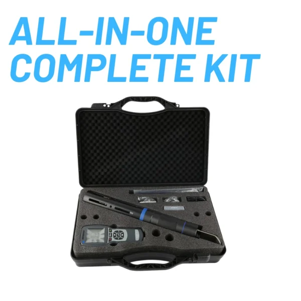 L111M07 multiparameters water quality meter complete kit with handheld meter, digital sensor, accessories and portable carrying case