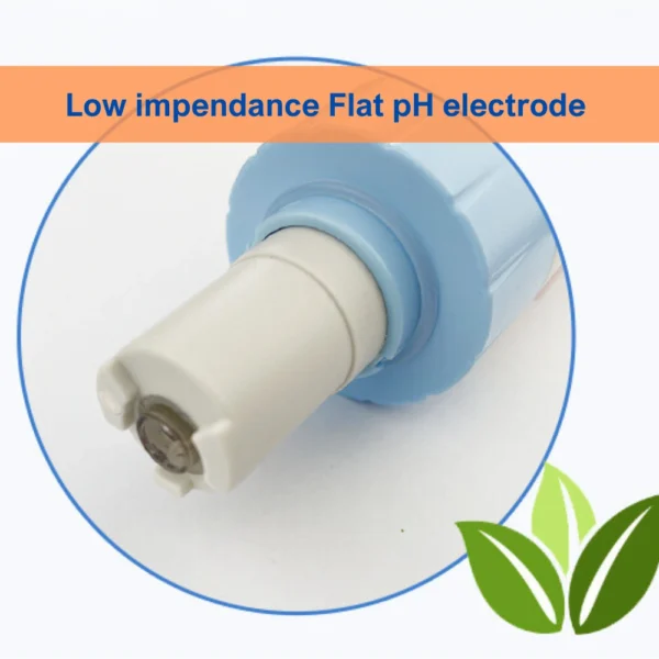 Flat low impedance pH electrode designed for surface and water pH testing