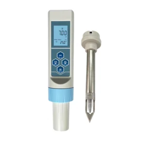Digital pH meter with replaceable spear electrode for semi-solid samples