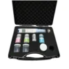 Portable digital pH meter kit with buffer solutions, and carrying case