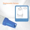 Replaceable pH sensor with protective shield for long-term use