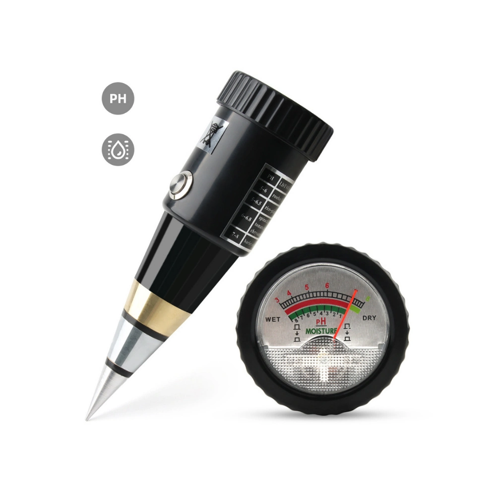 Battery-free soil pH and moisture meter for direct soil analysis