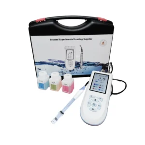 Complete portable pH meter kit with buffers and carrying case