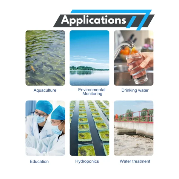 Premium pH meter for aquaculture, hydroponics, water treatment, and lab use