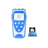 Lab-grade pH meter with LCD screen and portable test case.