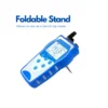 Handheld pH meter with foldable stand for benchtop operation