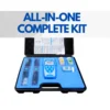 All-in-one pH test kit includes meter, probe, USB cable, and calibration buffers.