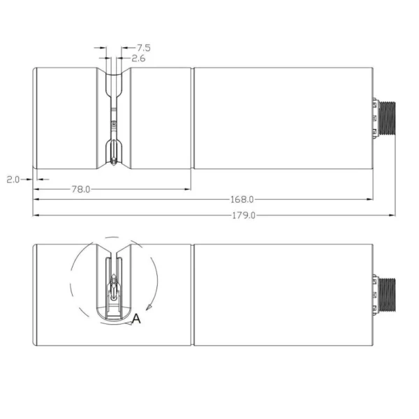 Dimensions for Wide Range Online COD Sensor IS832D for Chemical Oxygen Demand Monitoring